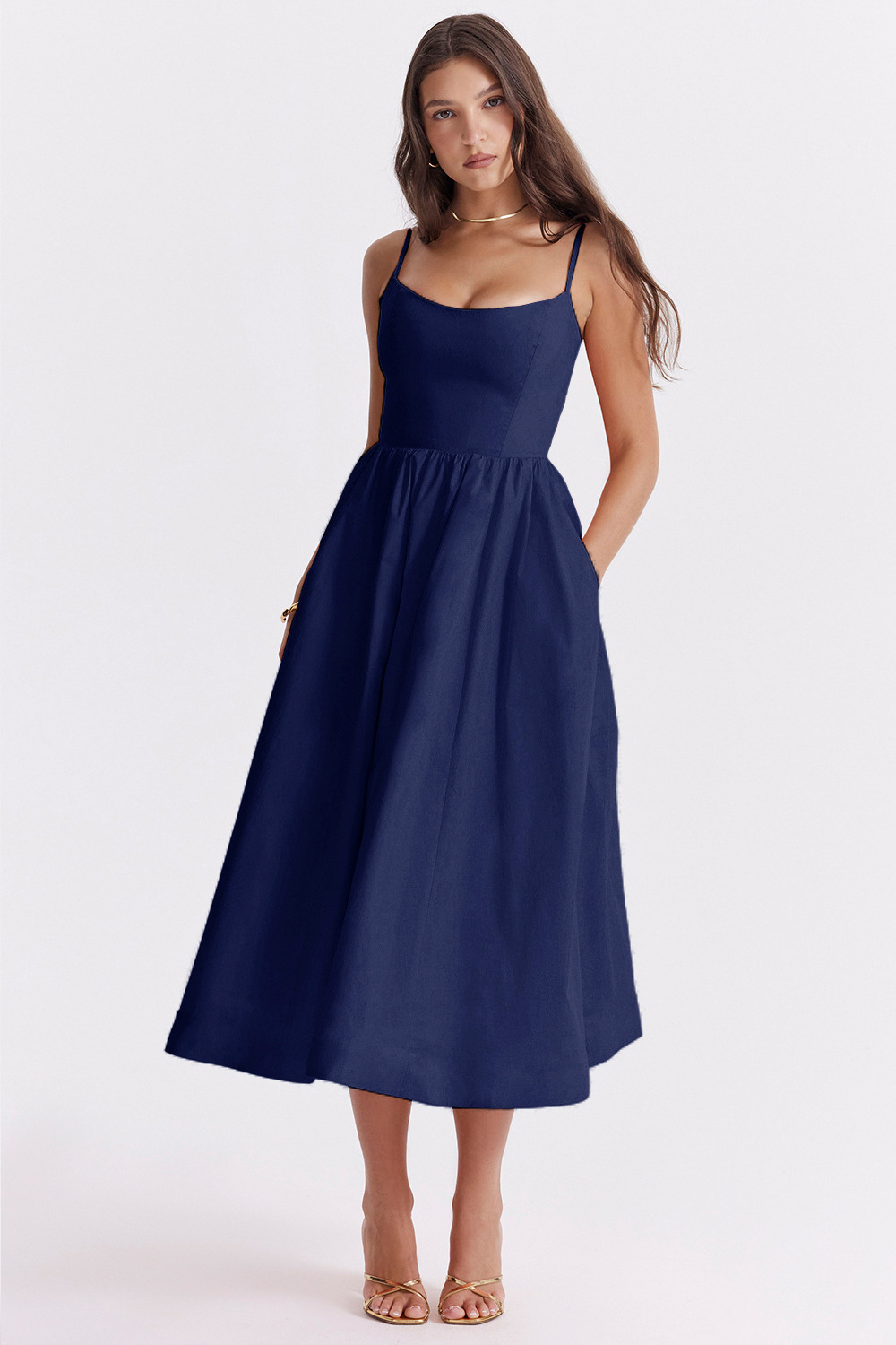 Vestido floral midi con corsé | Clara