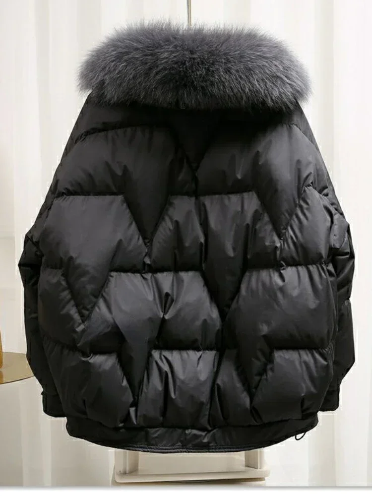 Chaqueta acolchada oversize con cuello de pelo | Kaelis