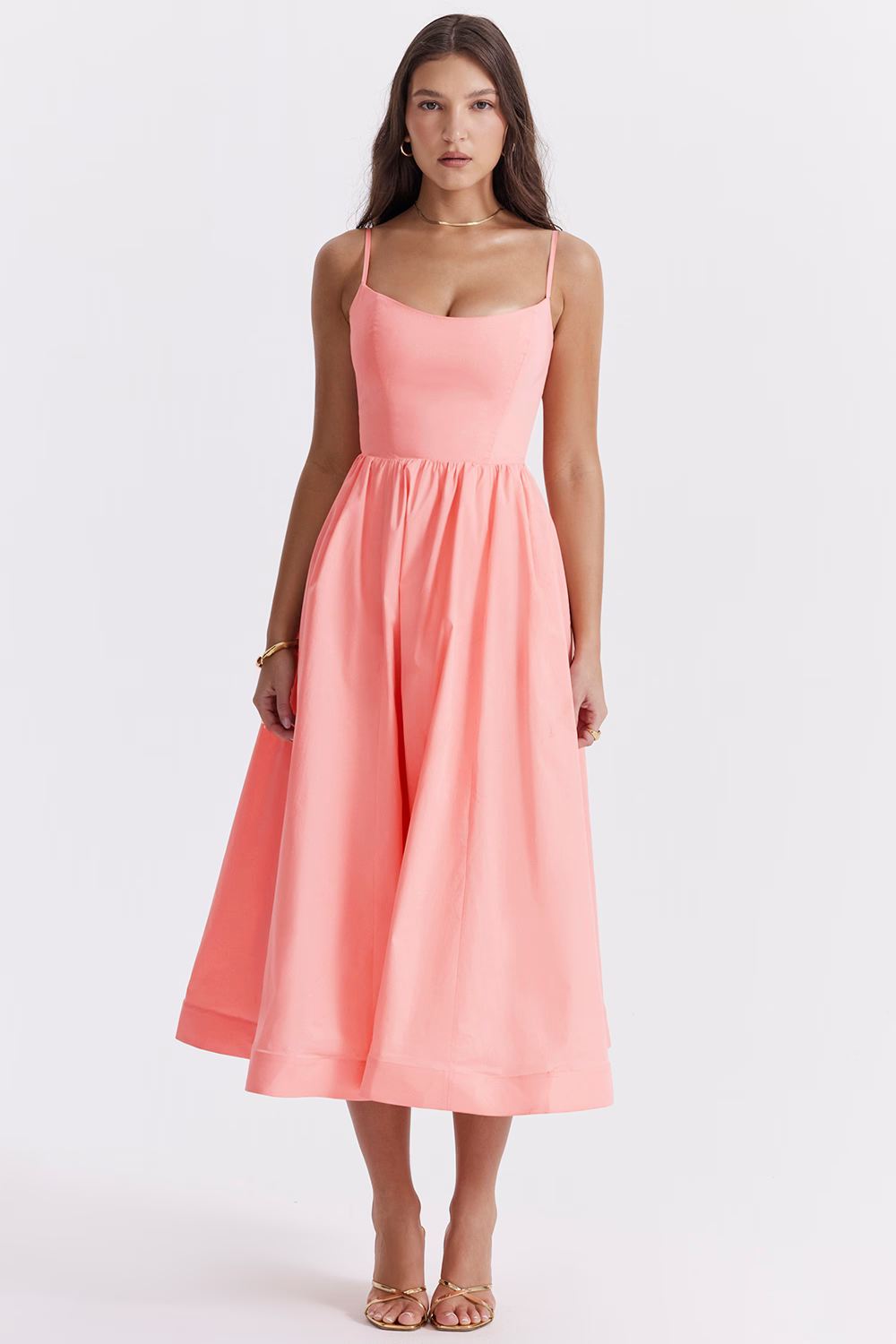 Vestido floral midi con corsé | Clara