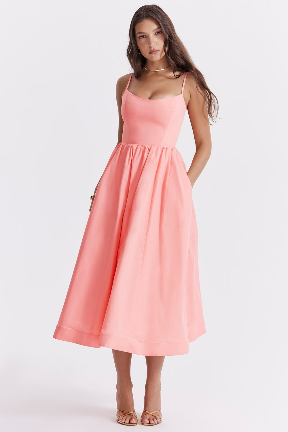 Vestido floral midi con corsé | Clara