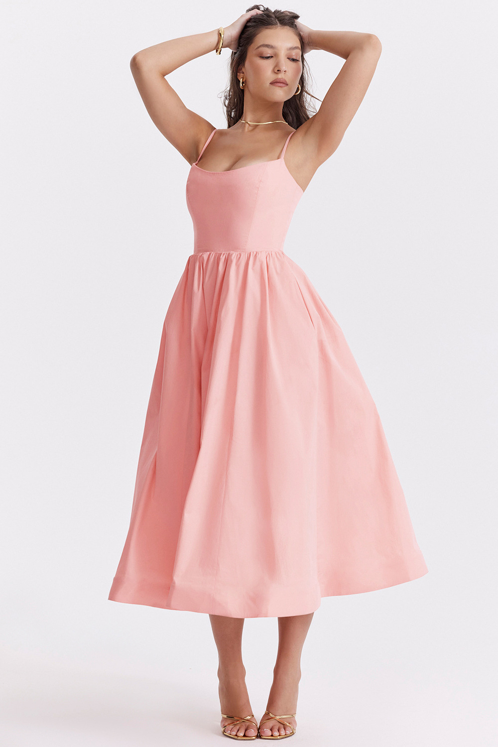 Vestido floral midi con corsé | Clara