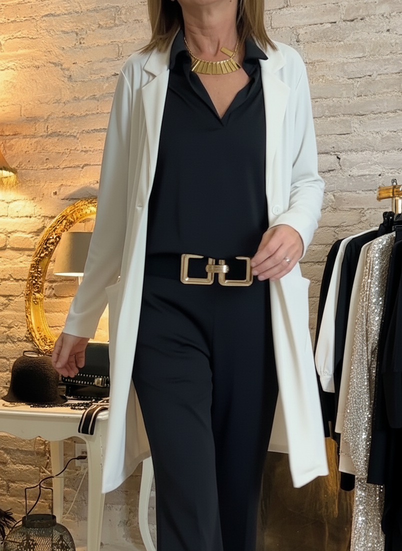 Blazer largo de punto elástico | Valeria