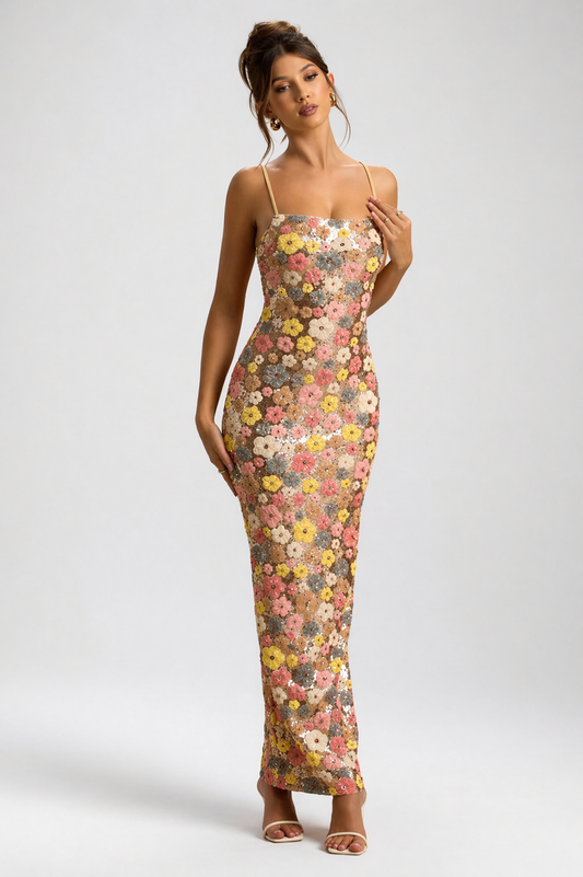 Vestido largo con estampado floral | Naomi