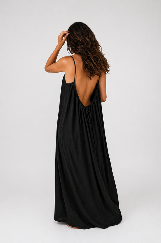 Vestido fluido de espalda abierta | Alma