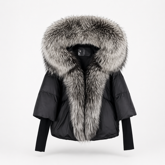 Chaqueta acolchada con capucha de pelo | Zorya
