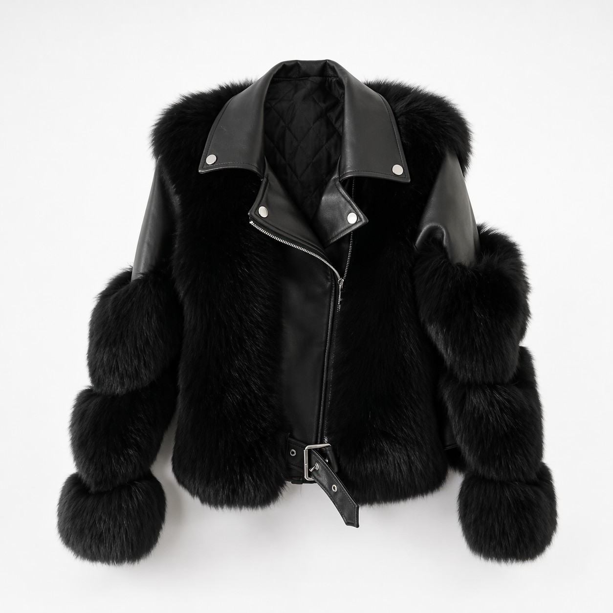 Chaqueta efecto piel y pelo | Veyra
