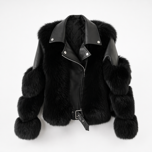 Chaqueta efecto piel y pelo | Veyra