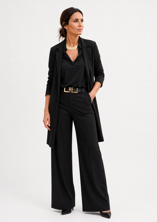 Blazer largo de punto elástico | Valeria