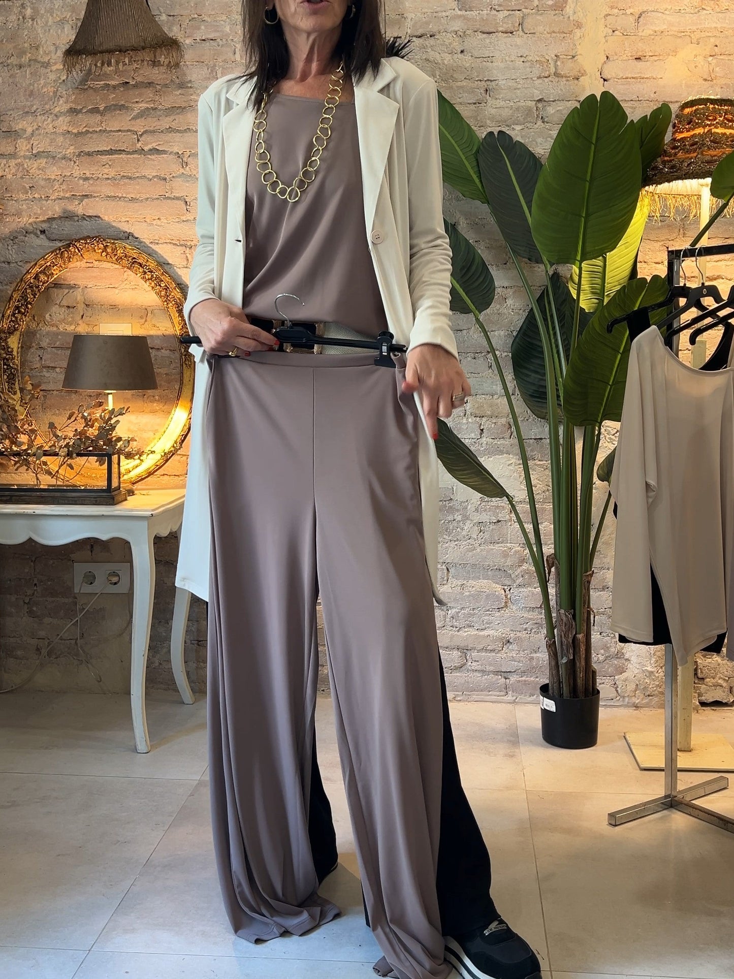 Blazer largo de punto elástico | Valeria