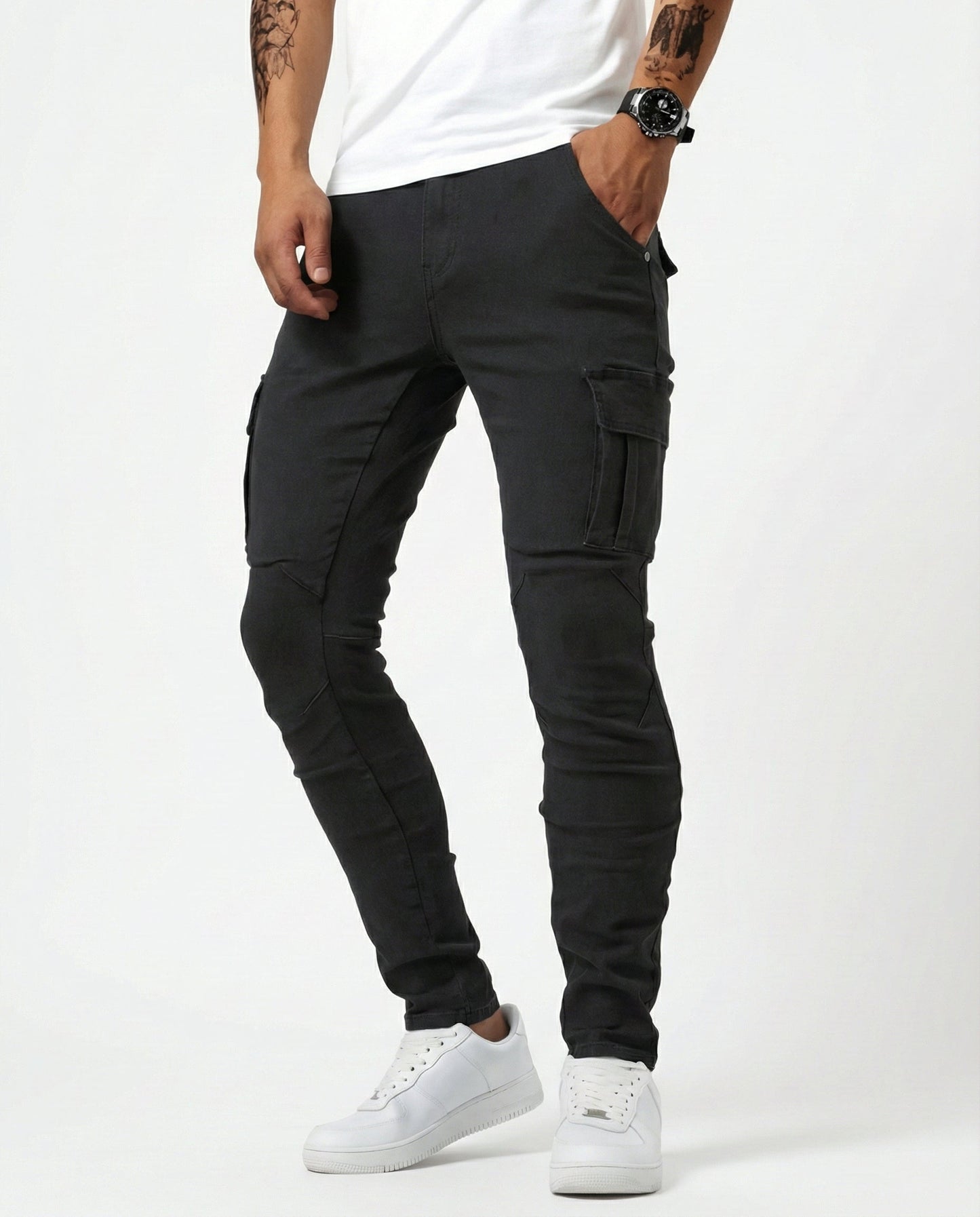 Pantalones cargo elásticos de corte slim | Kael
