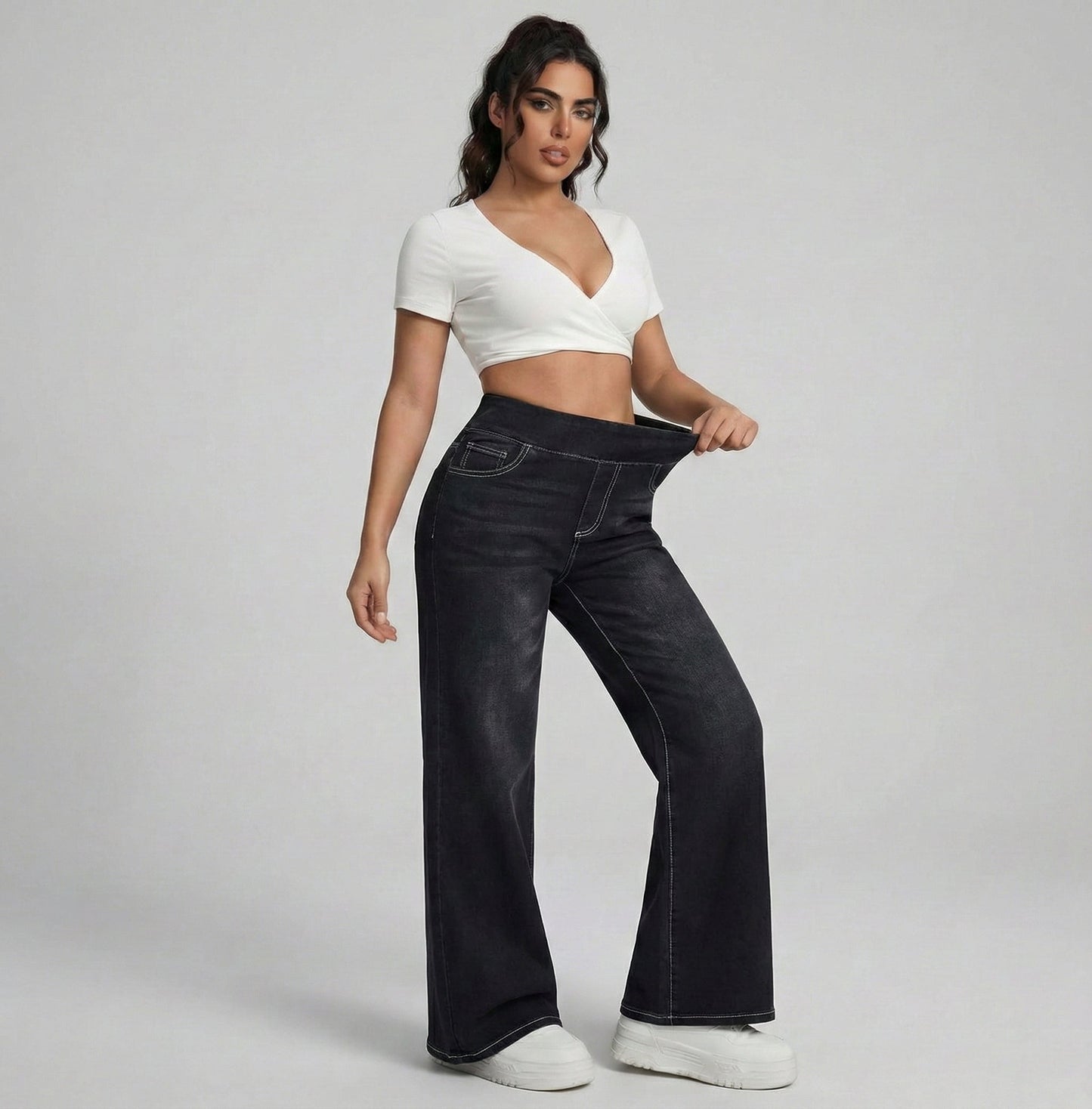 Pantalón denim de cintura alta | Alira
