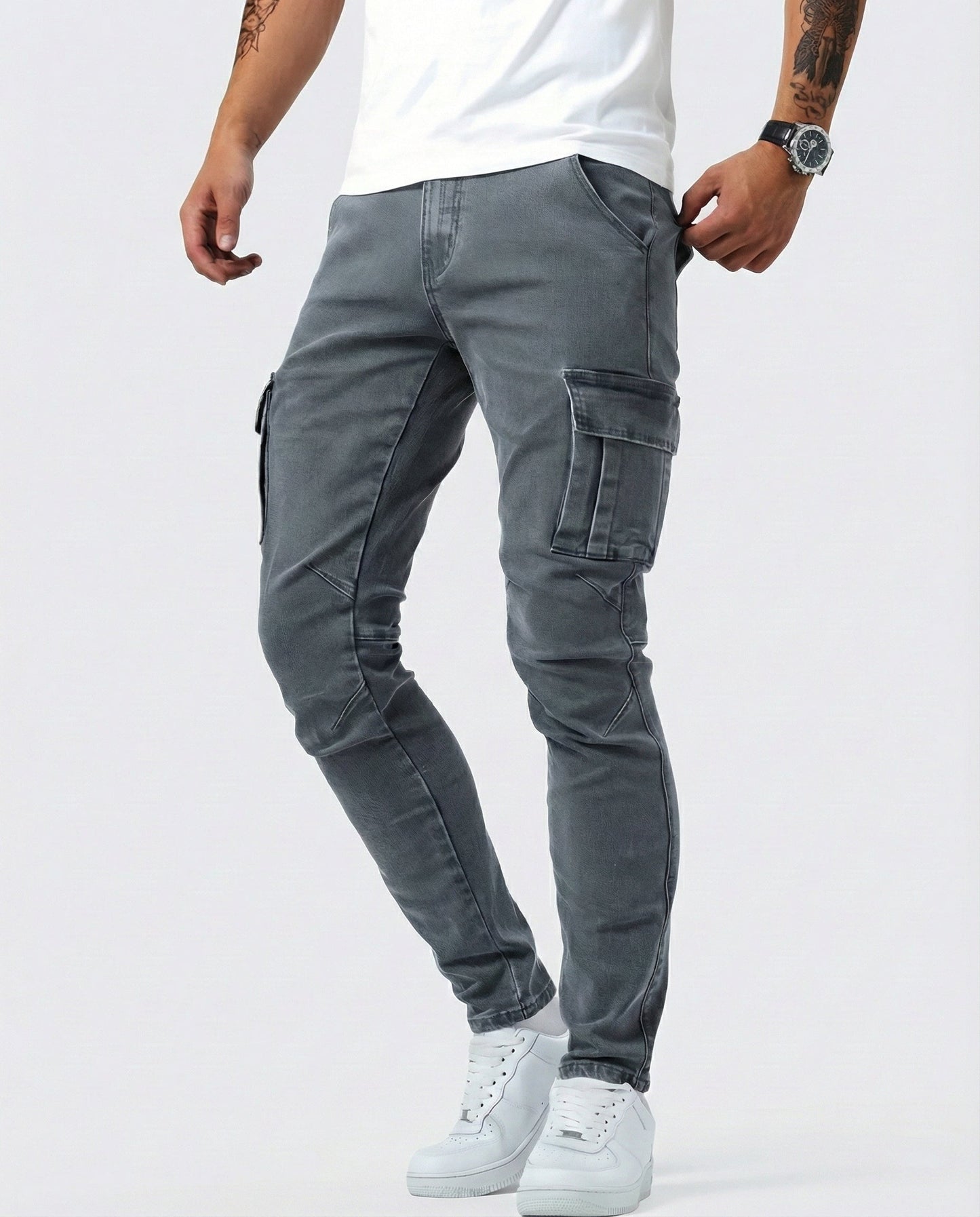 Pantalones cargo elásticos de corte slim | Kael