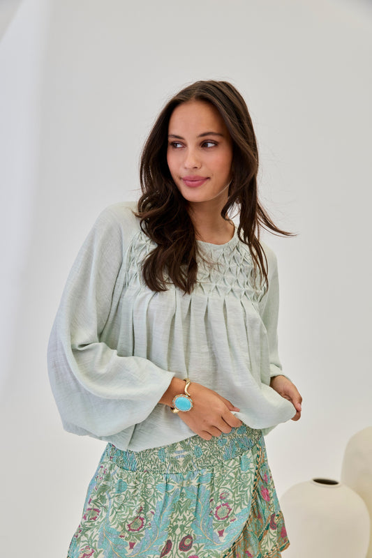 Blusa plisada geométrica | Elara