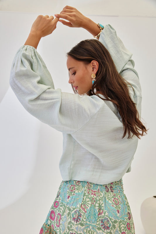 Blusa plisada geométrica | Elara