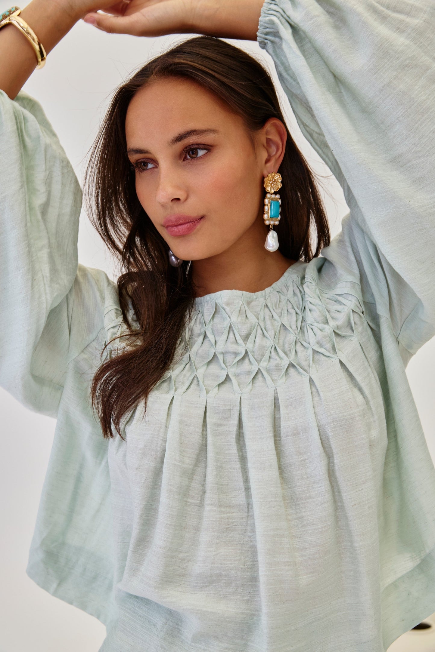 Blusa plisada geométrica | Elara