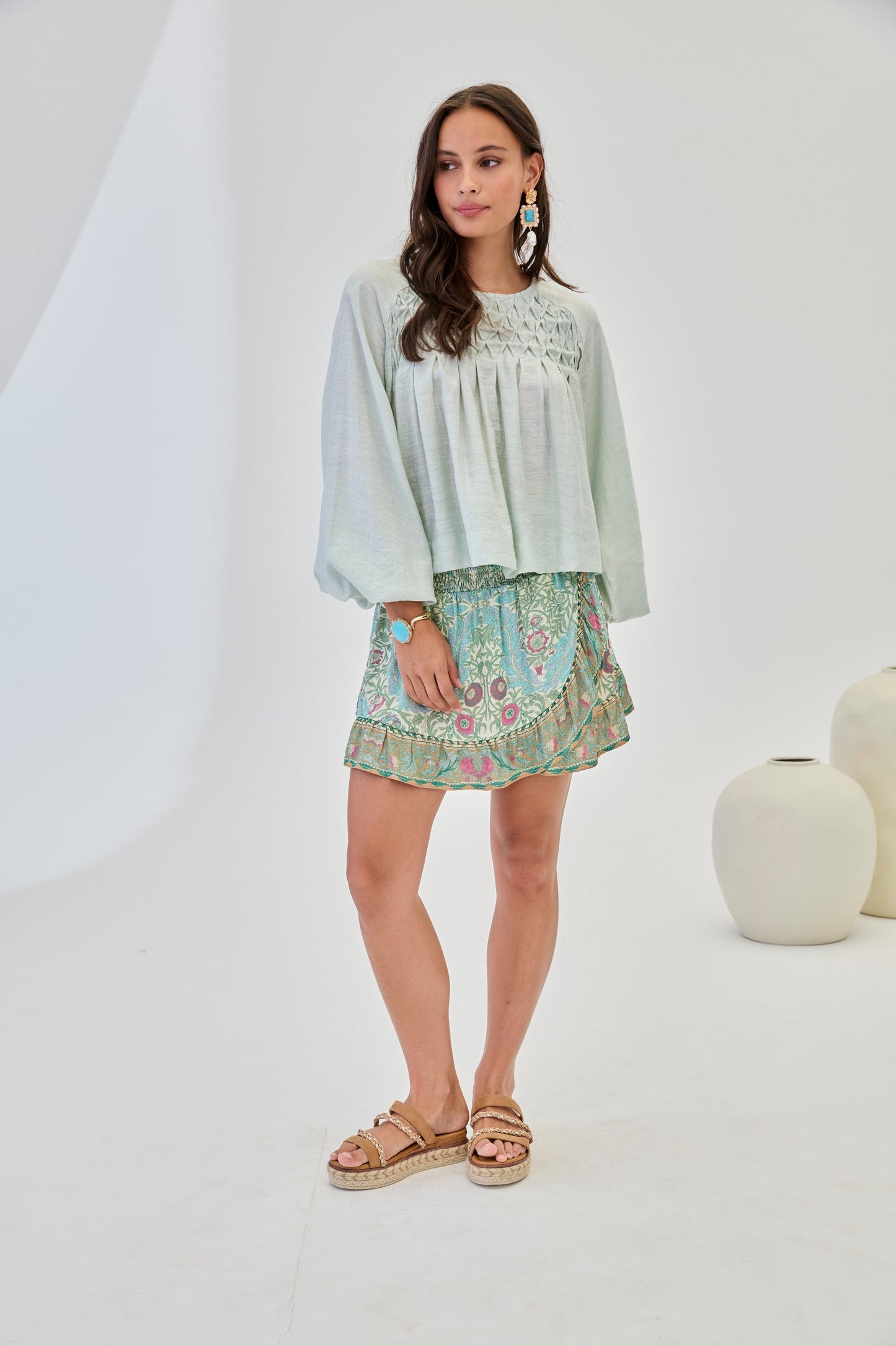 Blusa plisada geométrica | Elara