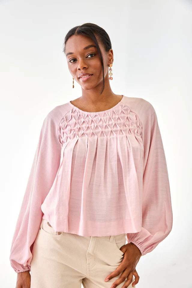 Blusa plisada geométrica | Elara