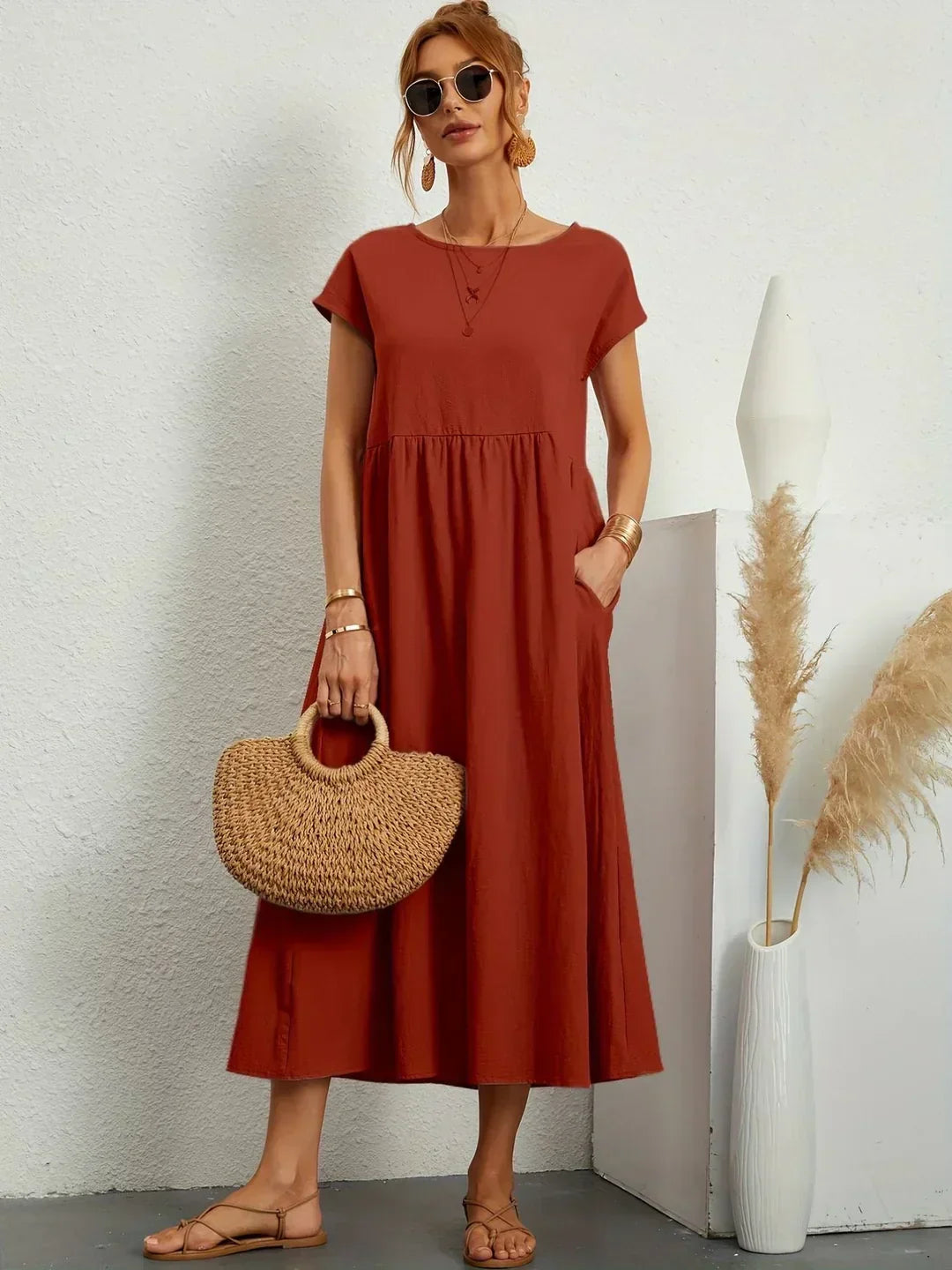 Vestido midi fluido de elegancia atemporal | Gabriela
