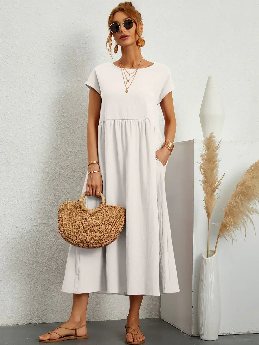 Vestido midi fluido de elegancia atemporal | Gabriela