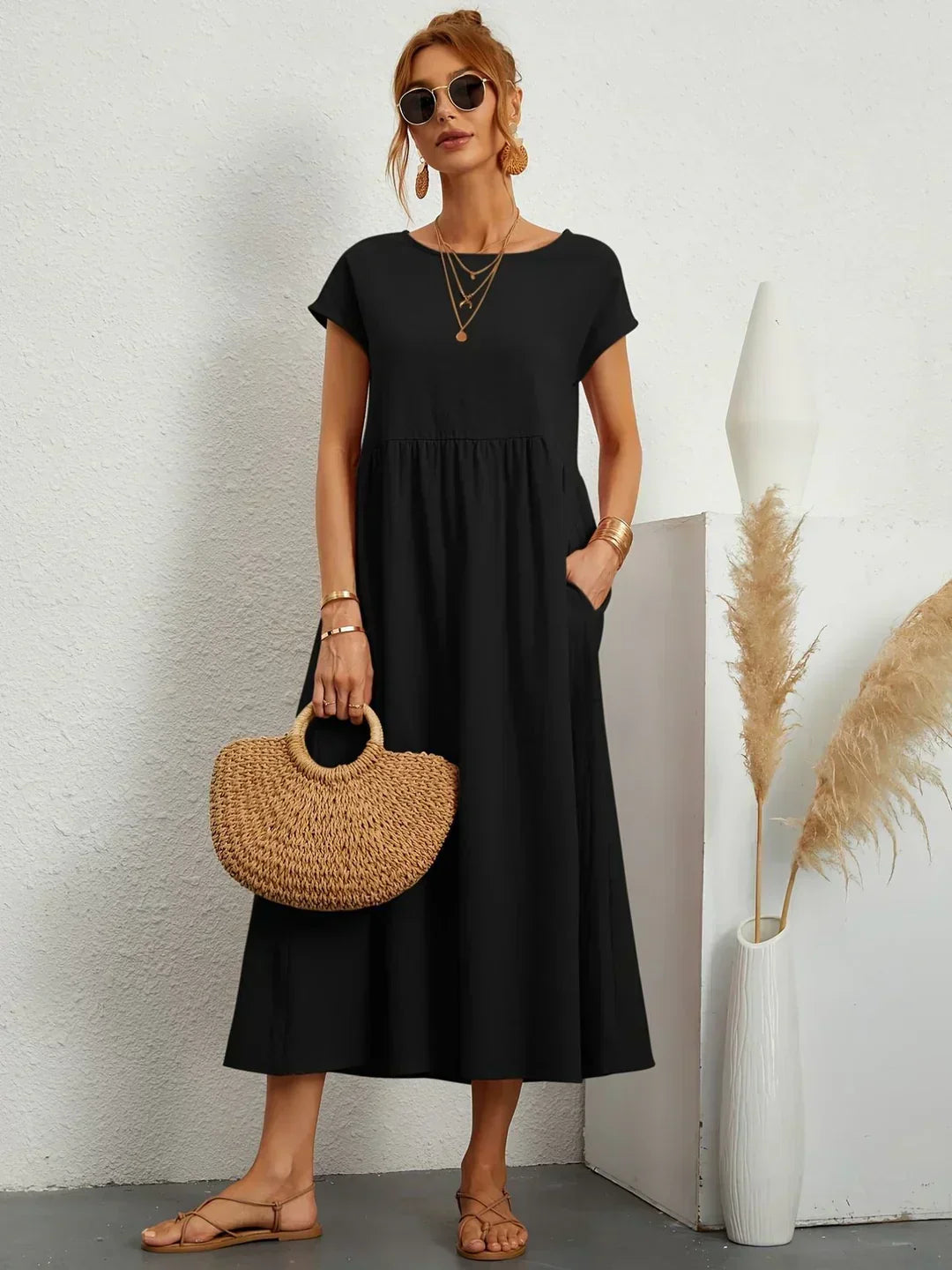 Vestido midi fluido de elegancia atemporal | Gabriela
