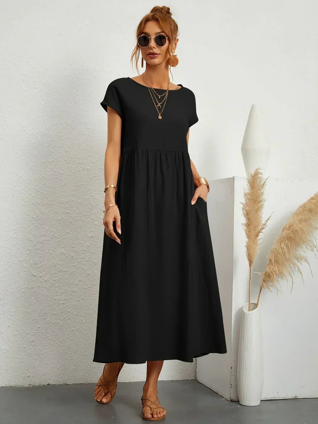 Vestido midi fluido de elegancia atemporal | Gabriela