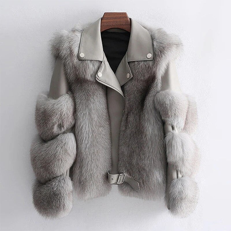 Chaqueta efecto piel y pelo | Veyra