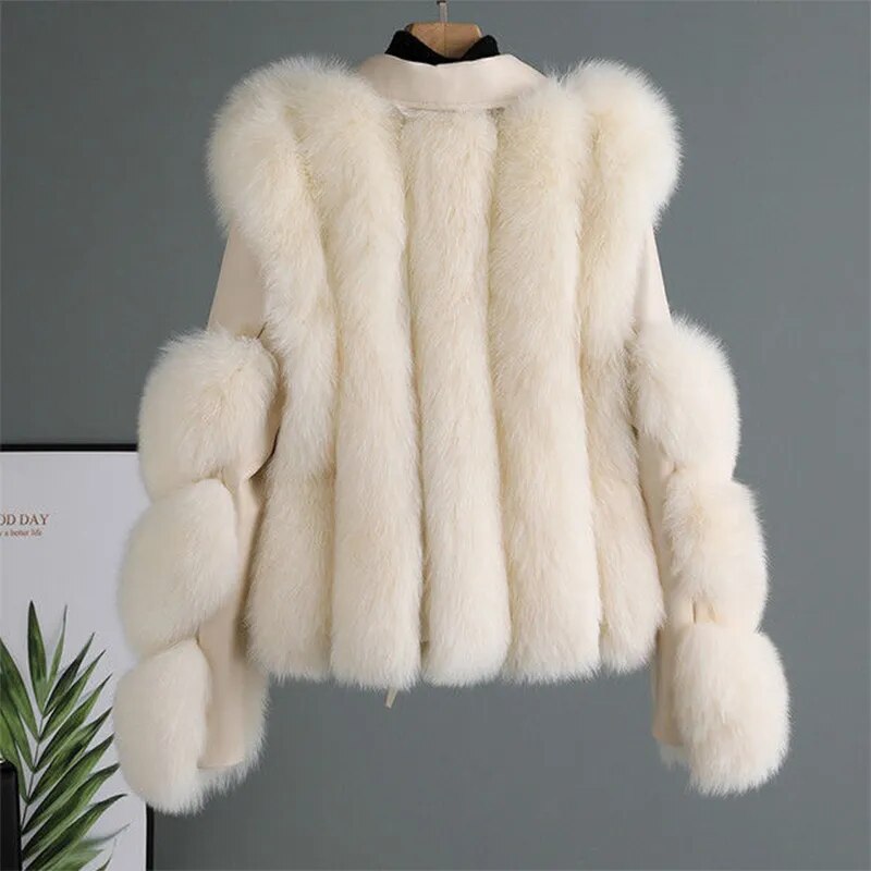 Chaqueta efecto piel y pelo | Veyra