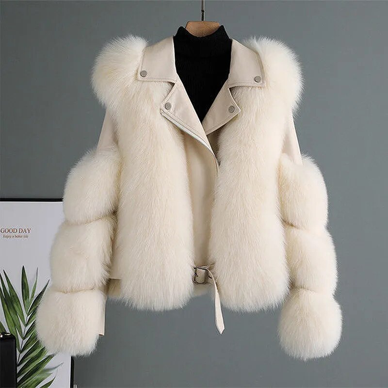 Chaqueta efecto piel y pelo | Veyra
