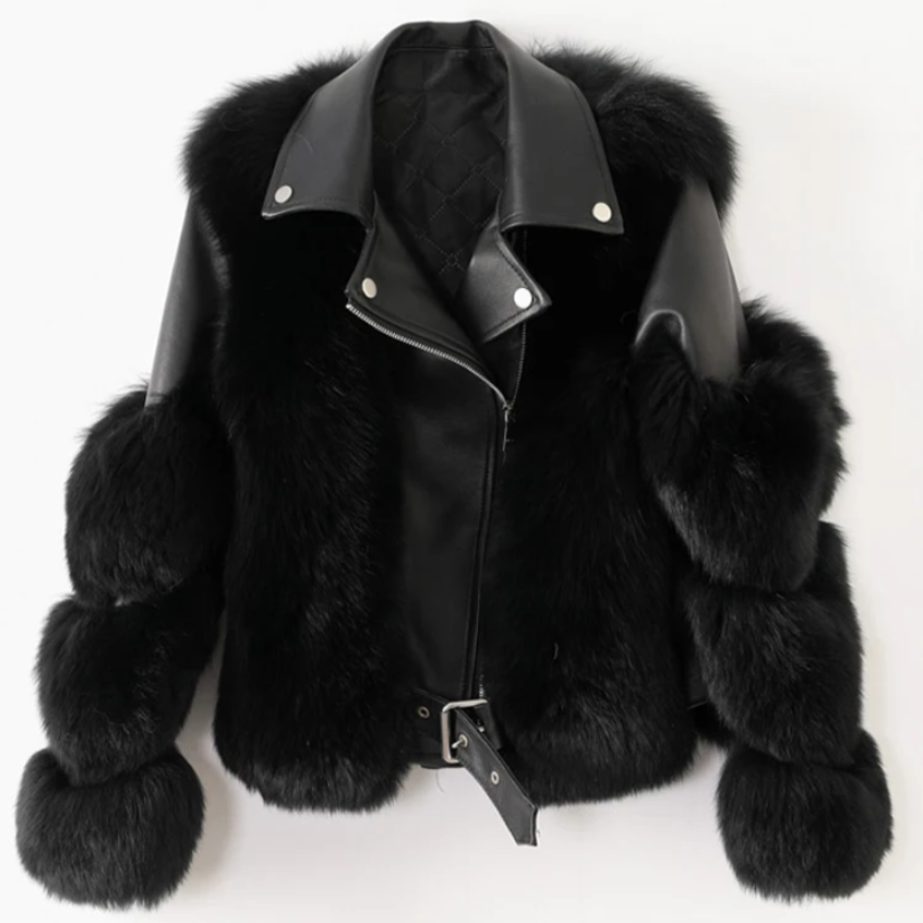 Chaqueta efecto piel y pelo | Veyra