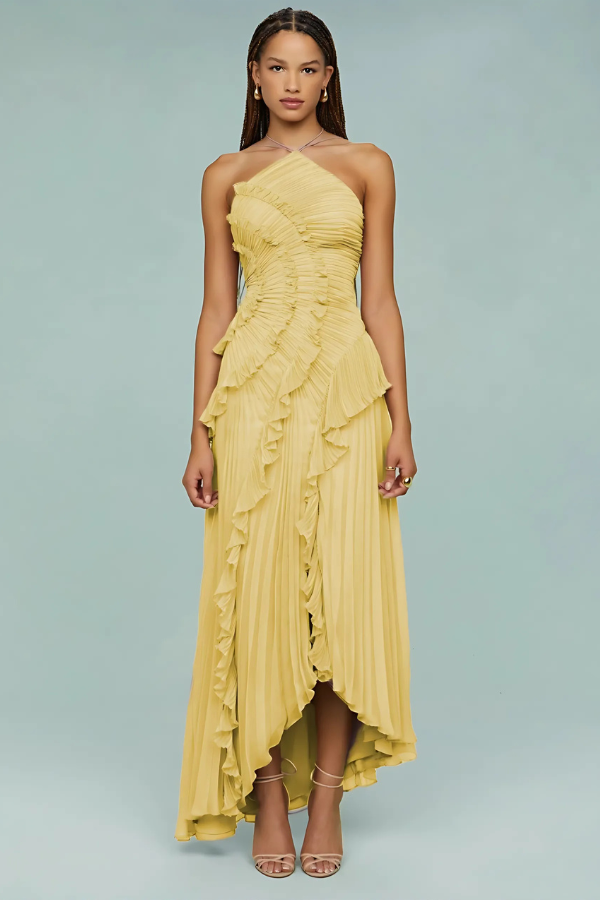 Vestido plisado asimétrico | Isabella