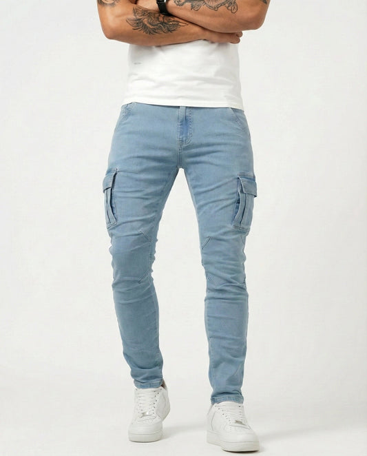 Pantalones cargo elásticos de corte slim | Kael