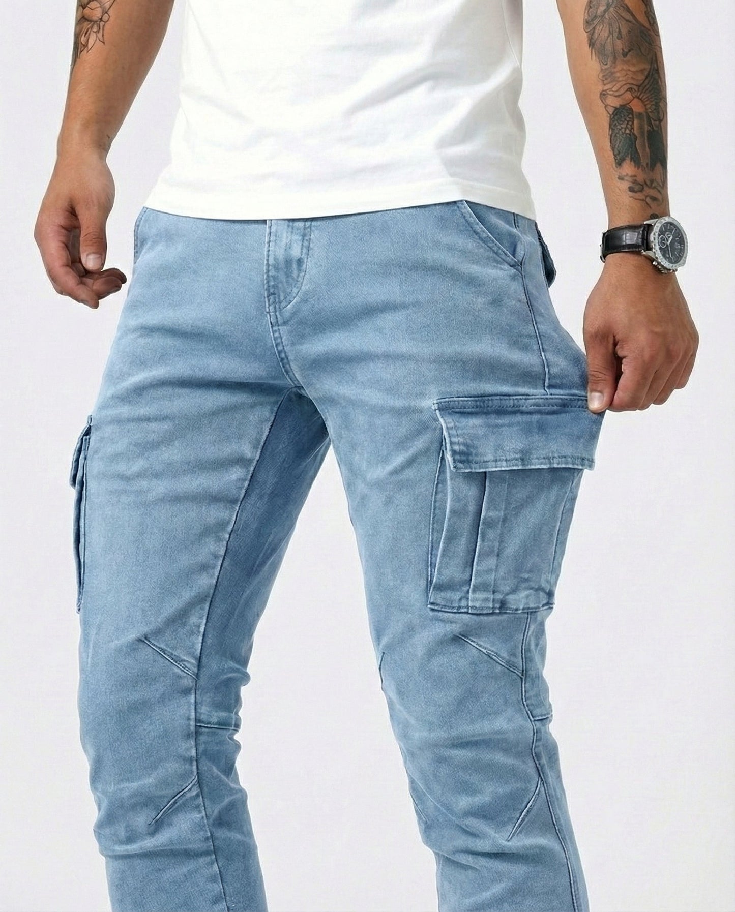 Pantalones cargo elásticos de corte slim | Kael