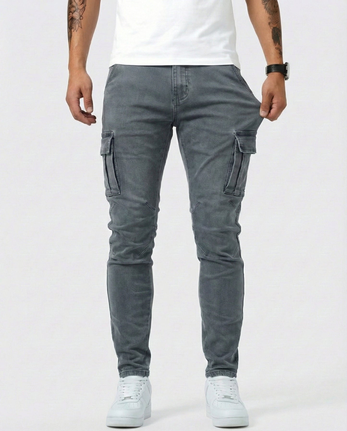Pantalones cargo elásticos de corte slim | Kael