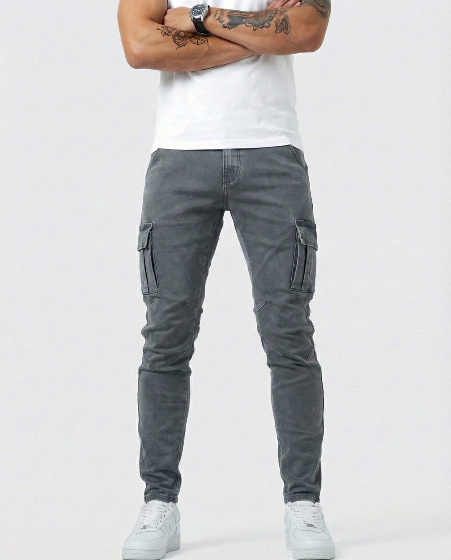 Pantalones cargo elásticos de corte slim | Kael