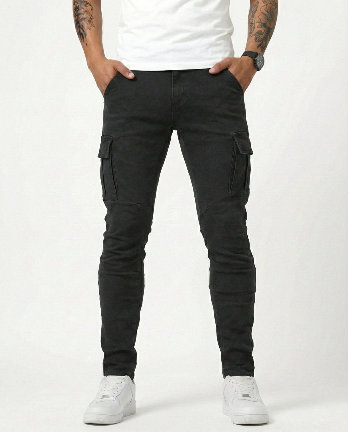 Pantalones cargo elásticos de corte slim | Kael