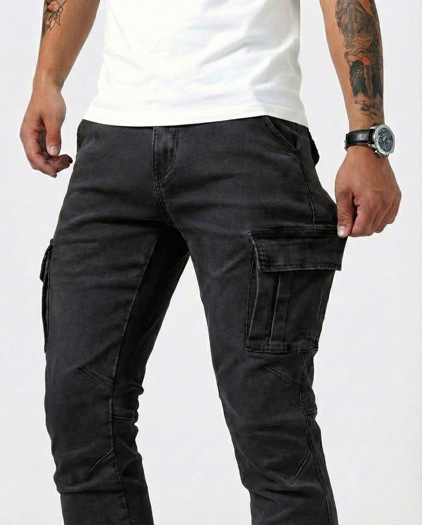 Pantalones cargo elásticos de corte slim | Kael