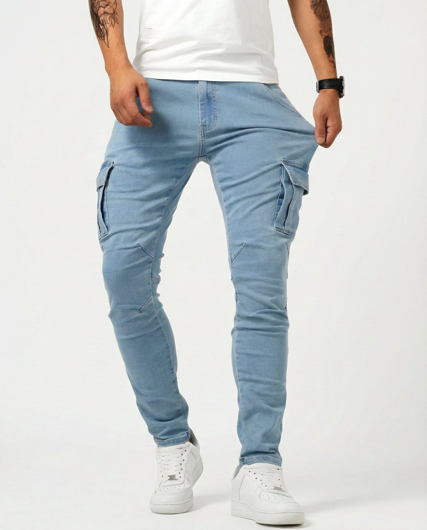 Pantalones cargo elásticos de corte slim | Kael