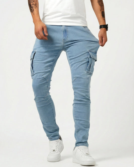 Pantalones cargo elásticos de corte slim | Kael