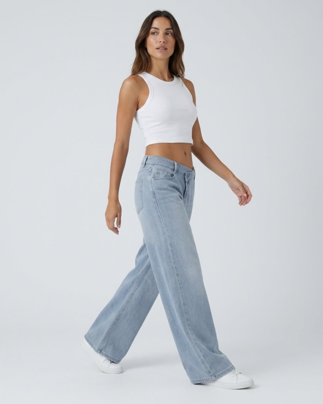 Jeans anchos de tiro bajo | Kaia