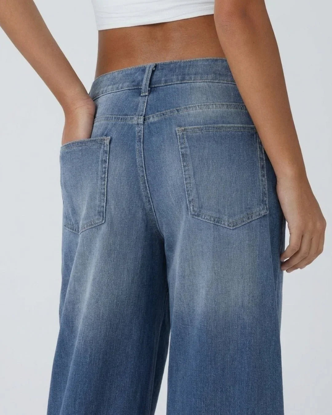 Jeans anchos de tiro bajo | Kaia