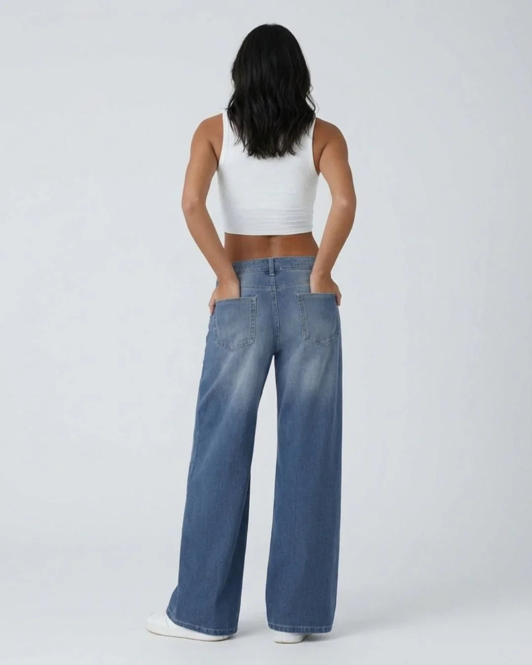 Jeans anchos de tiro bajo | Kaia