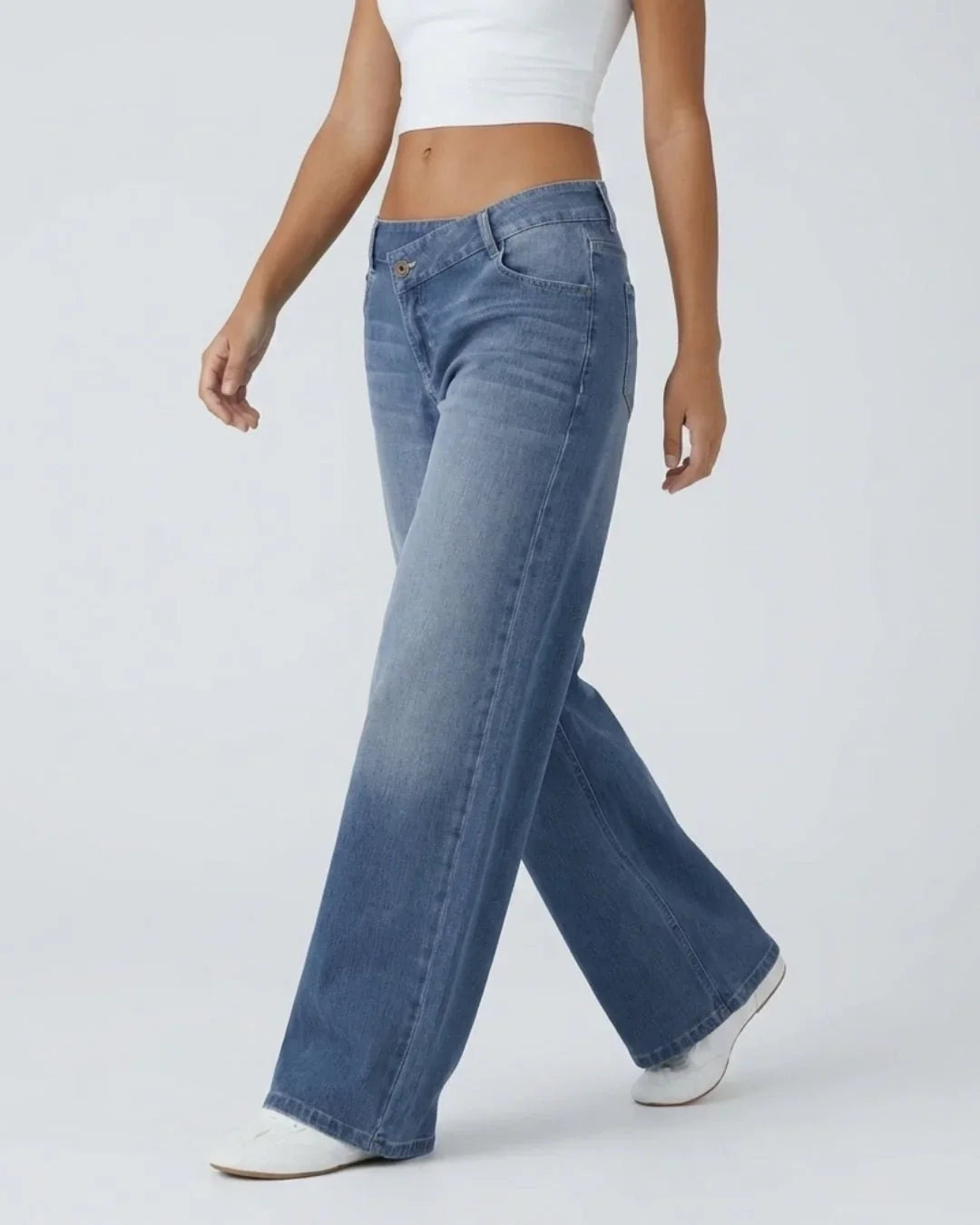 Jeans anchos de tiro bajo | Kaia