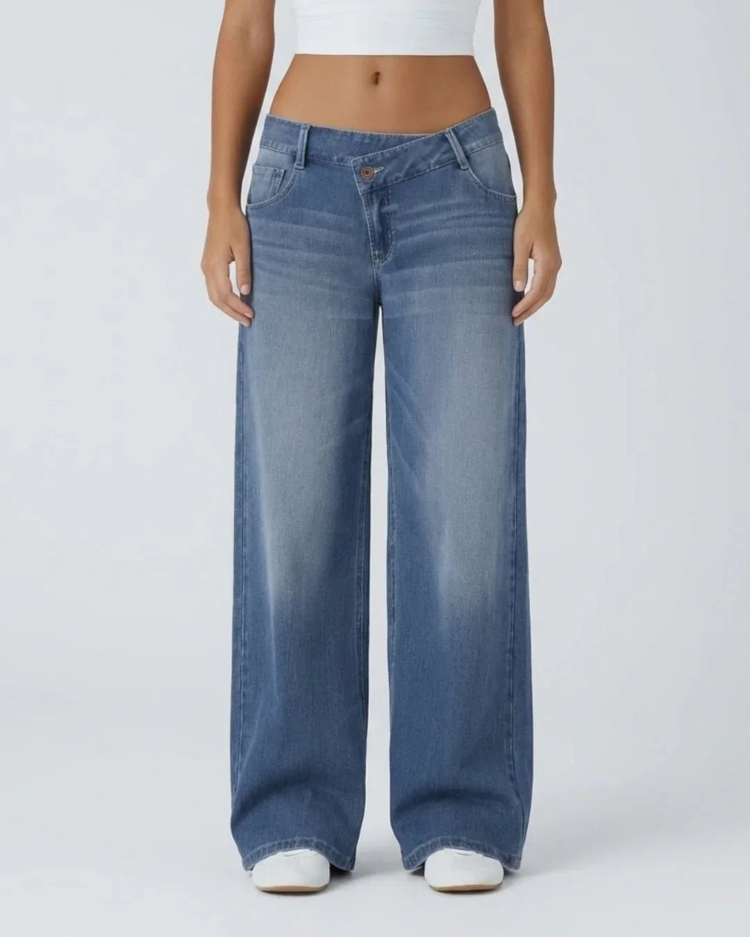 Jeans anchos de tiro bajo | Kaia