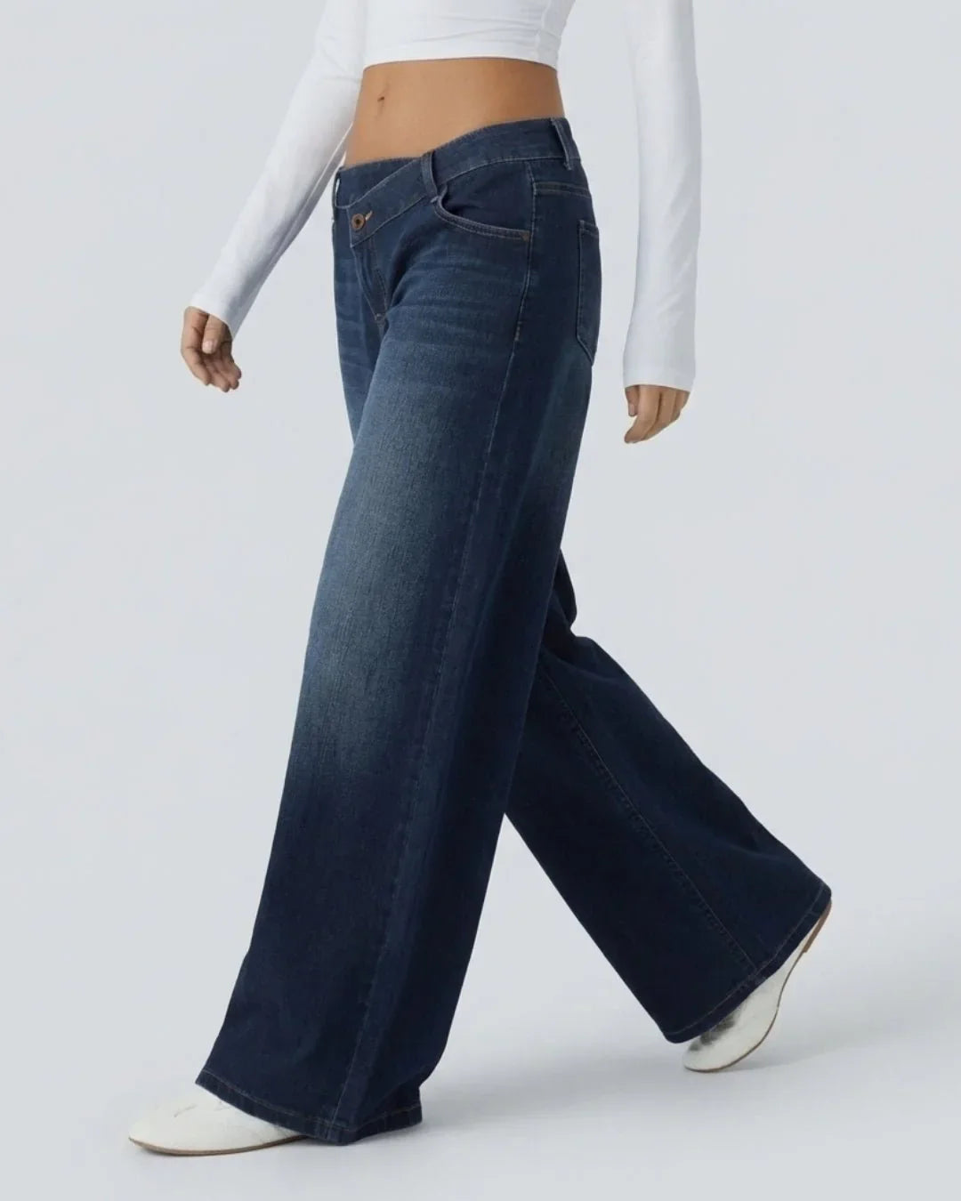 Jeans anchos de tiro bajo | Kaia