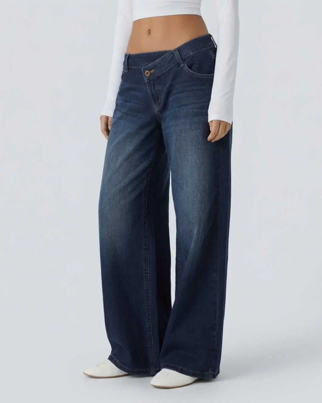 Jeans anchos de tiro bajo | Kaia