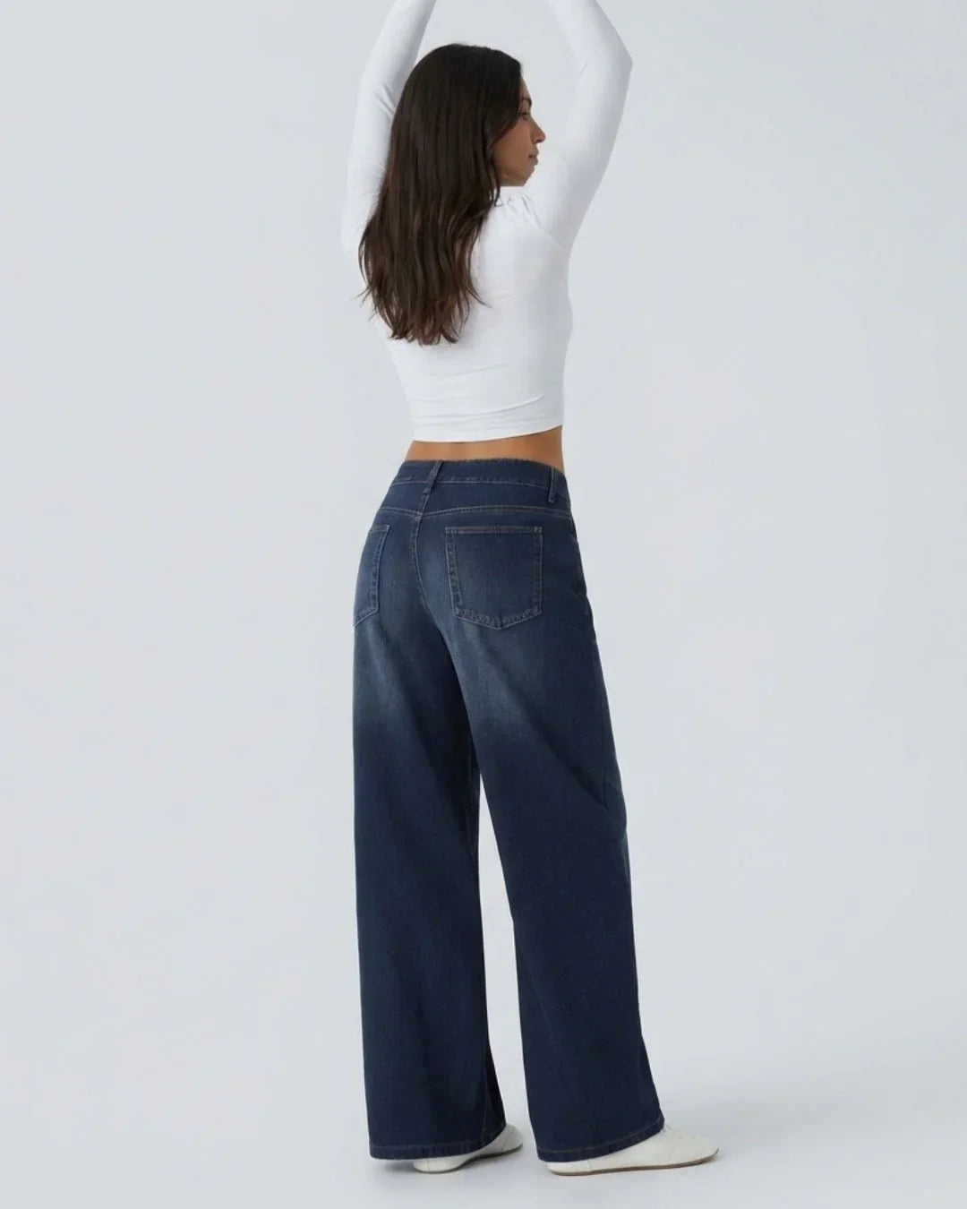 Jeans anchos de tiro bajo | Kaia