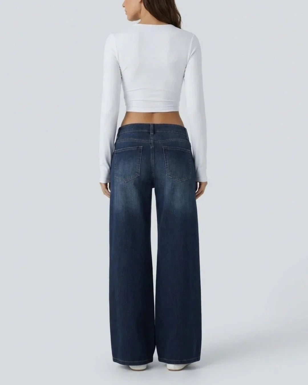 Jeans anchos de tiro bajo | Kaia