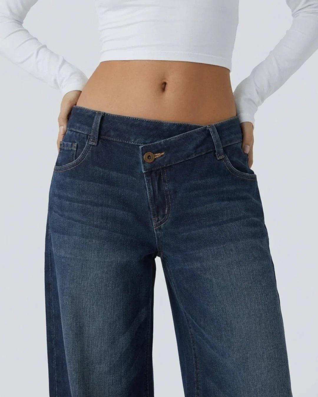 Jeans anchos de tiro bajo | Kaia