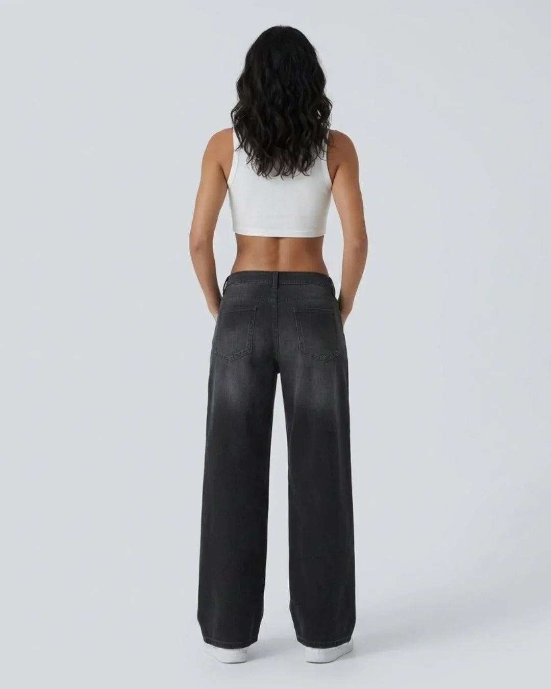 Jeans anchos de tiro bajo | Kaia