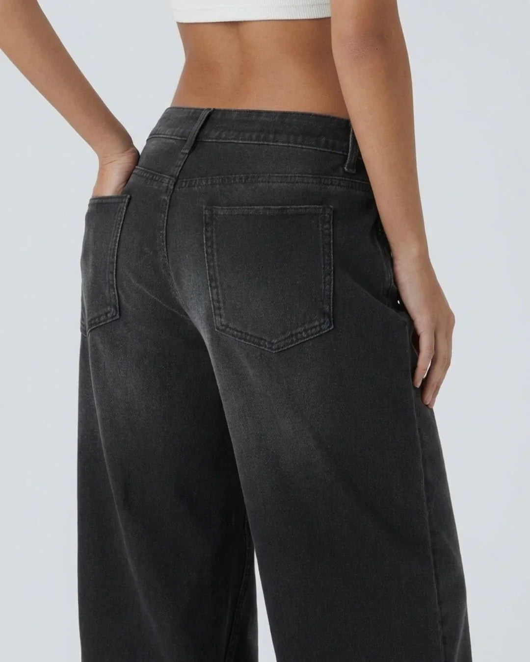 Jeans anchos de tiro bajo | Kaia
